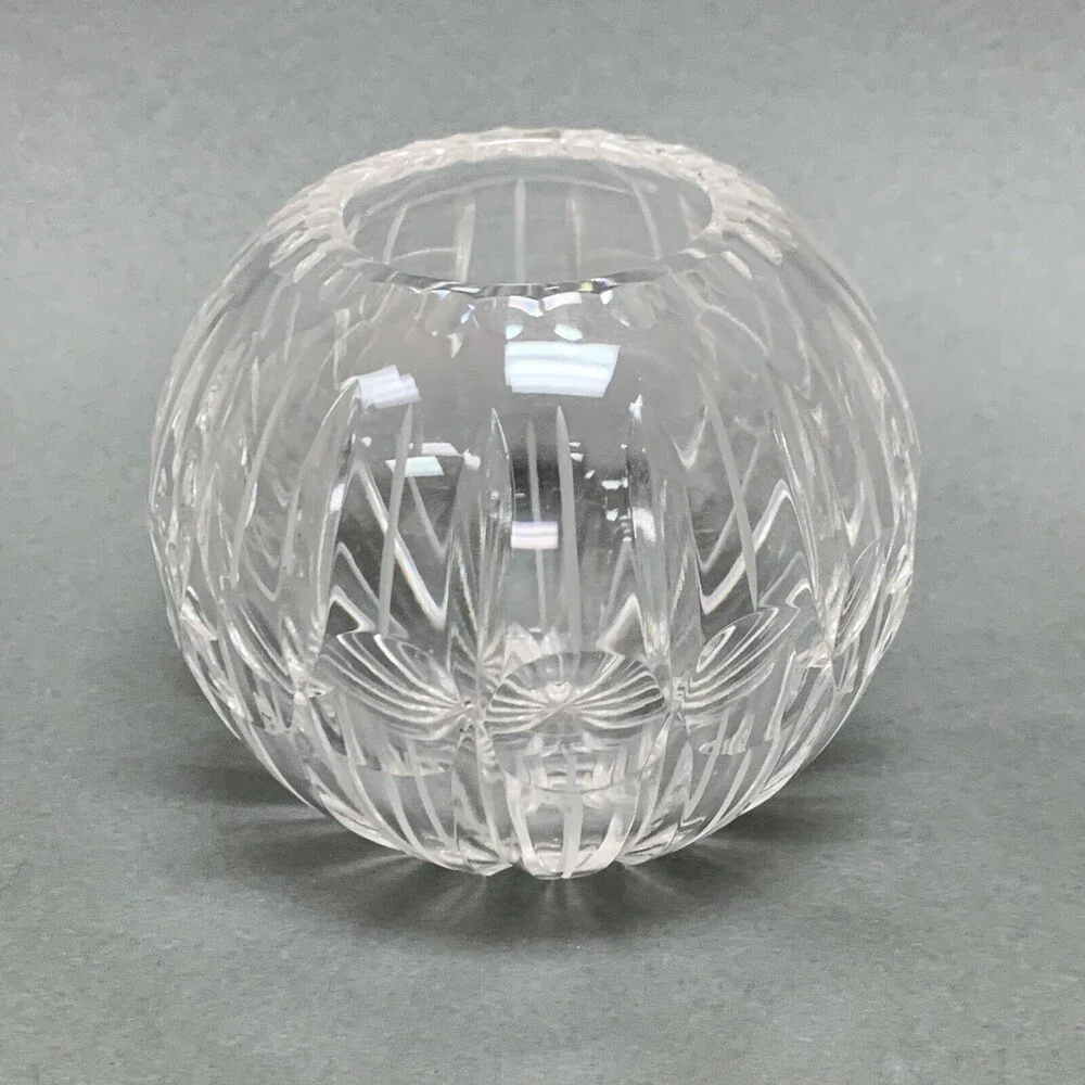 Crystal Cut Glass‎ Round Bowl Candle Holder